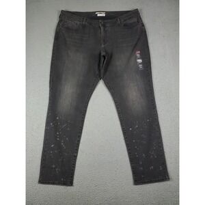 Levis 711 Jeans Womens Size 24 Gray Paint Splatter Skinny Denim Pants Ladies